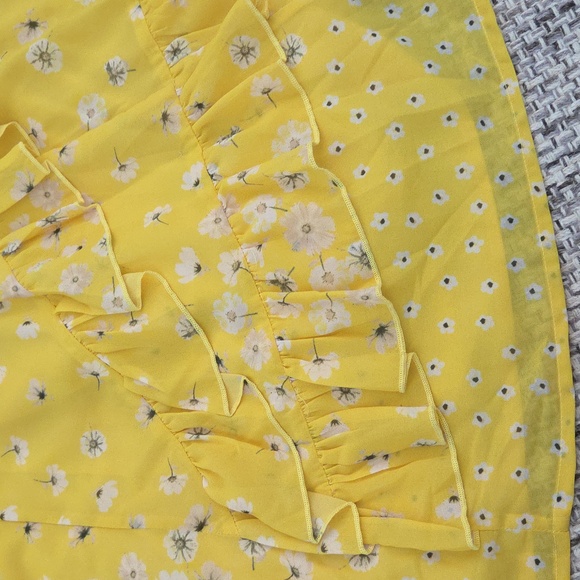 Floral Maxi Dress High Neckline Romantic Boho Tiered Ruffle - Picture 17 of 17